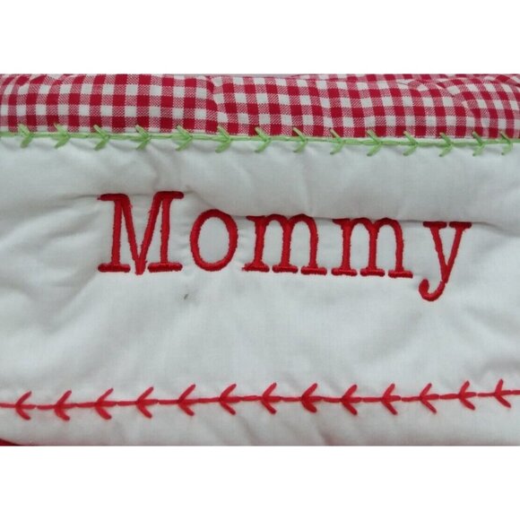 Pottery Barn Kids Mommy Angel White Gown Christmas Stocking Holiday Quilted Red - Picture 2 of 11